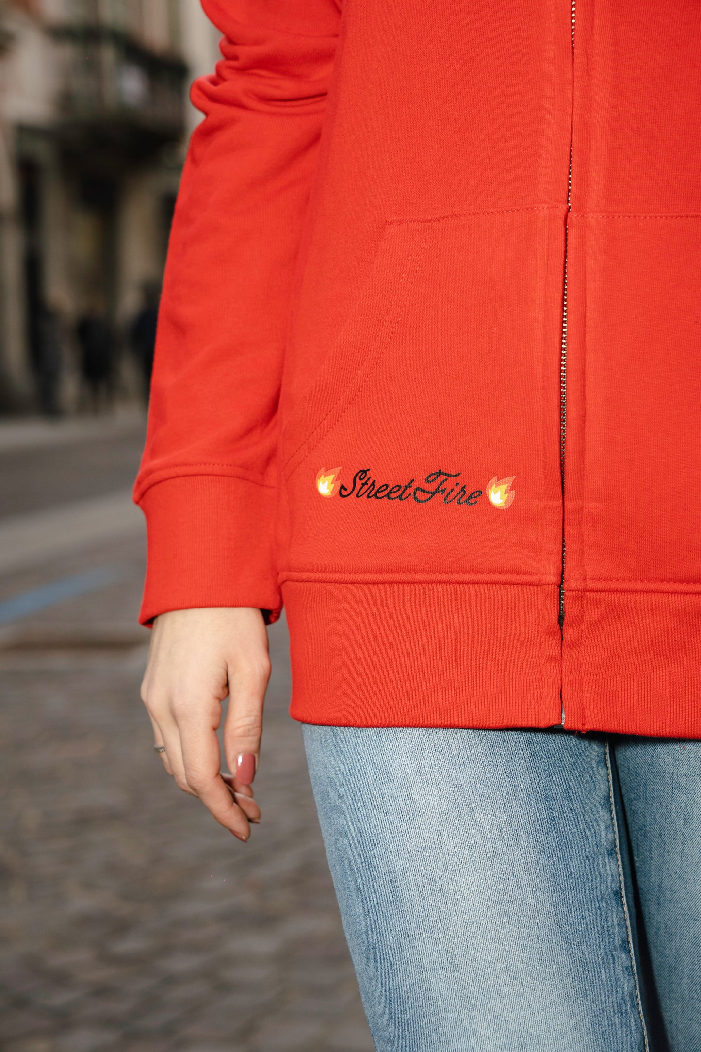 Felpa con Zip ( Rossa Logo SI Color)