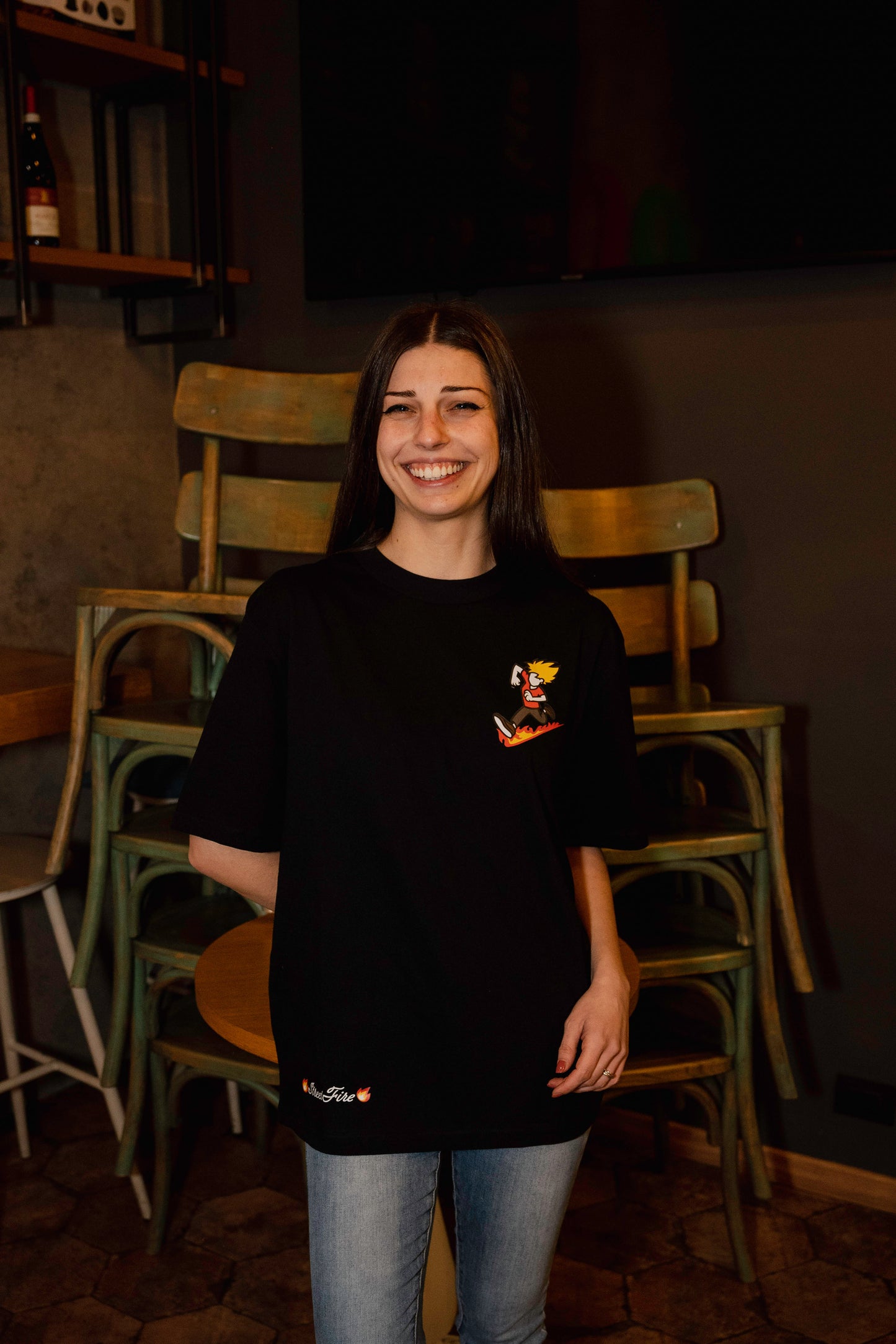 T-Shirt (regular) StreetFire® NERA (Logo Colorato)