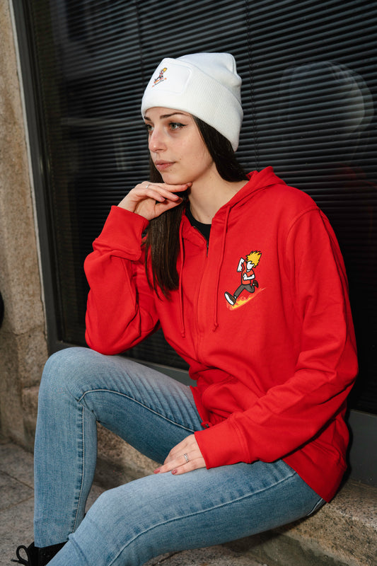 Felpa con Zip  ( Rossa Logo SI Color)