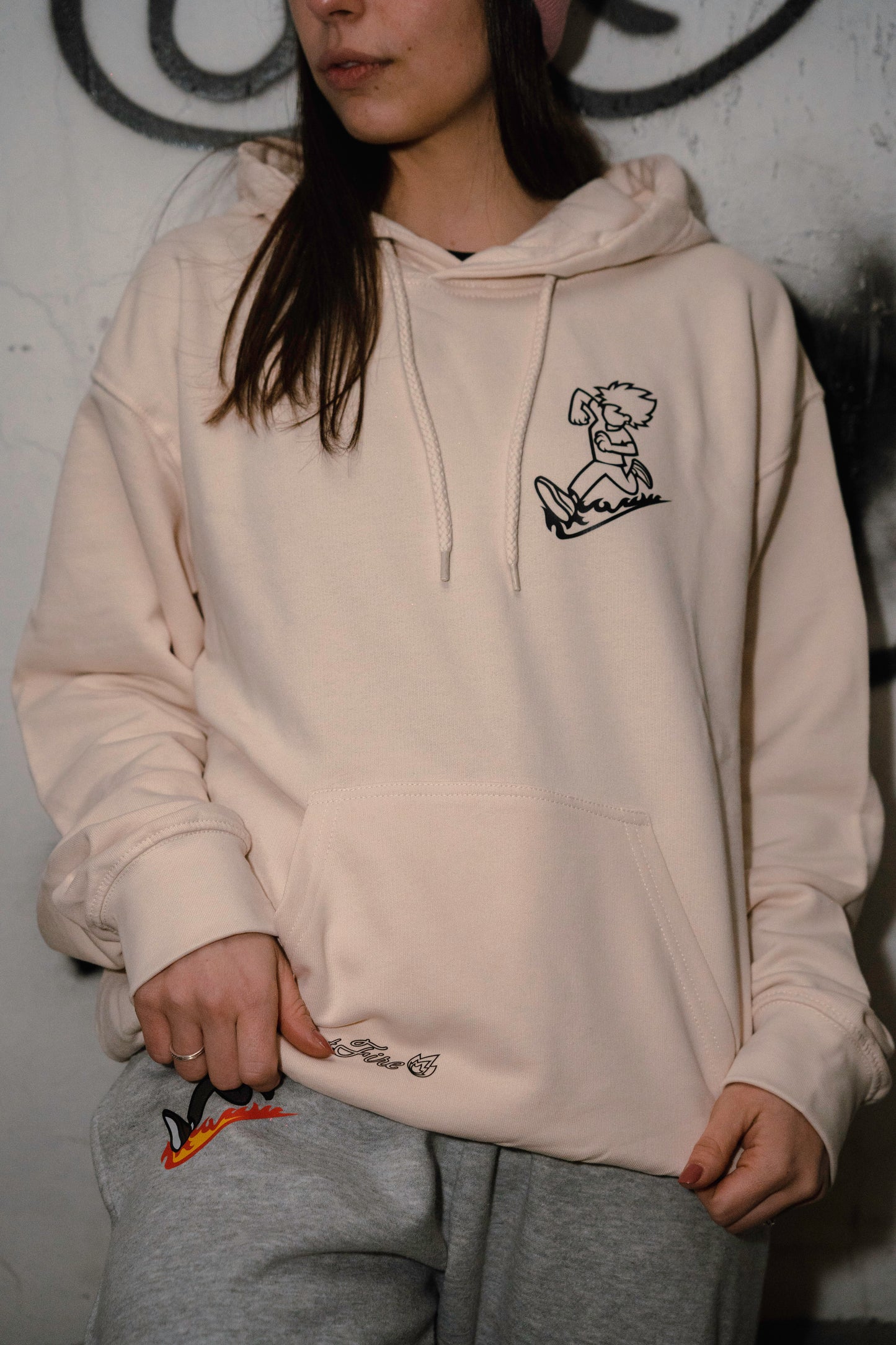 Felpa StreetFire® - Fit  Classico (OFF WHITE logo colorato)